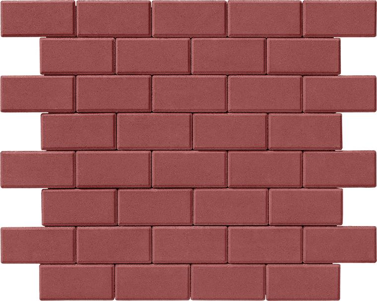 Тротуарная плитка Брусчатка 200х100х80 вишня 