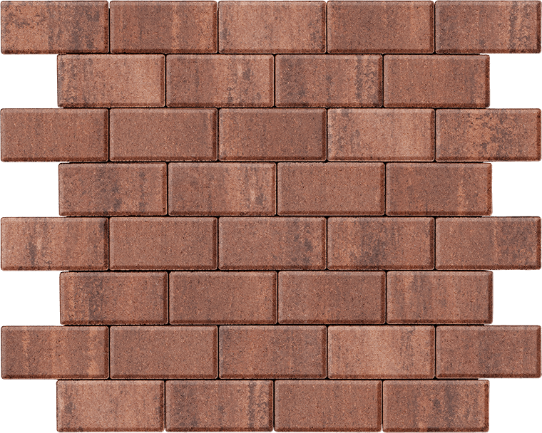 Тротуарная плитка Брусчатка 200х100х80 гранат 