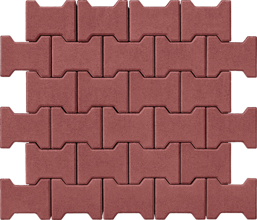 Тротуарна плитка Подвійна «Т» 80 вишня 