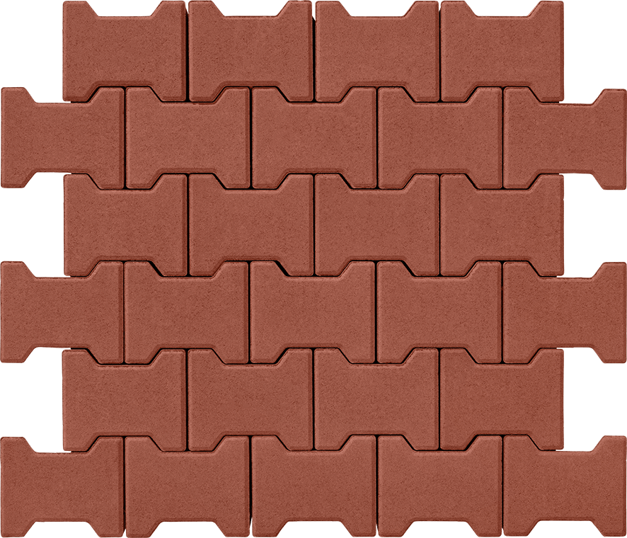 Тротуарна плитка Подвійна «Т» 80 паприка 