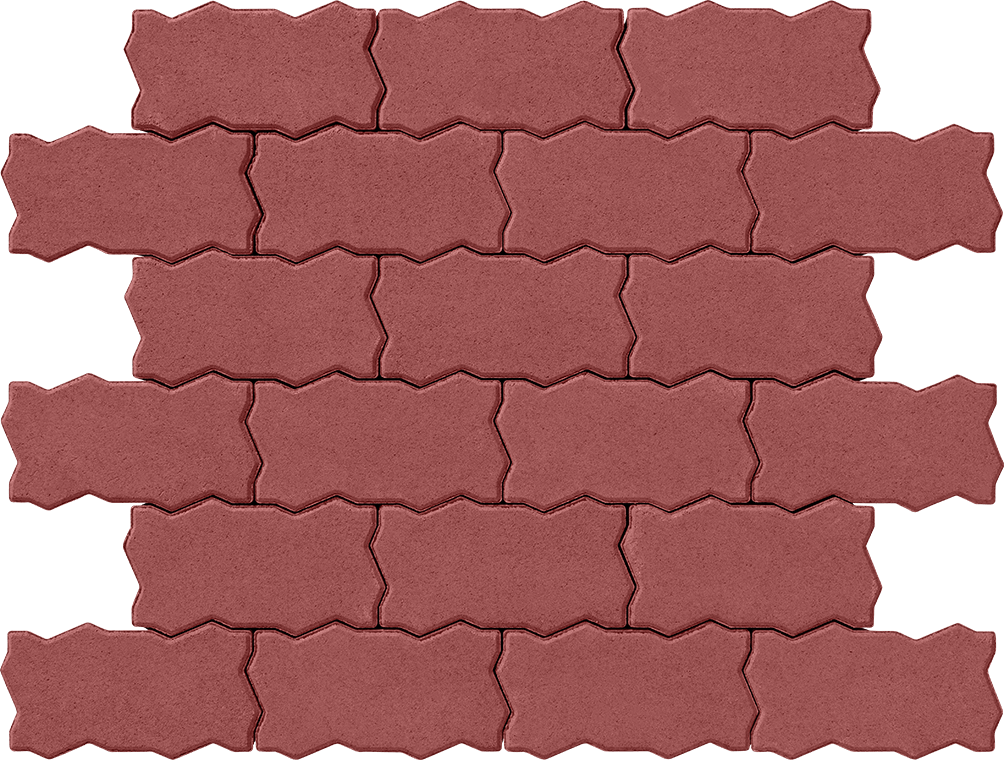 Тротуарная плитка Тротуарная плитка Фалка 300х150х100 вишня 