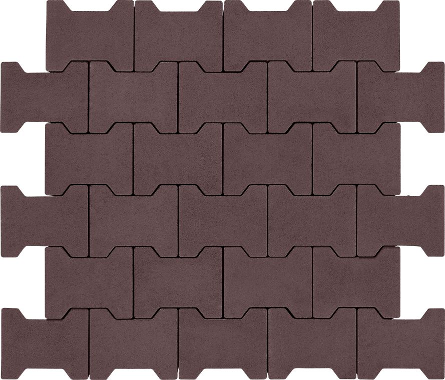 Тротуарная плитка Двойная «Т» 80 без фаски венге 