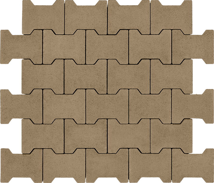 Тротуарная плитка Двойная «Т» 80 без фаски оливка 