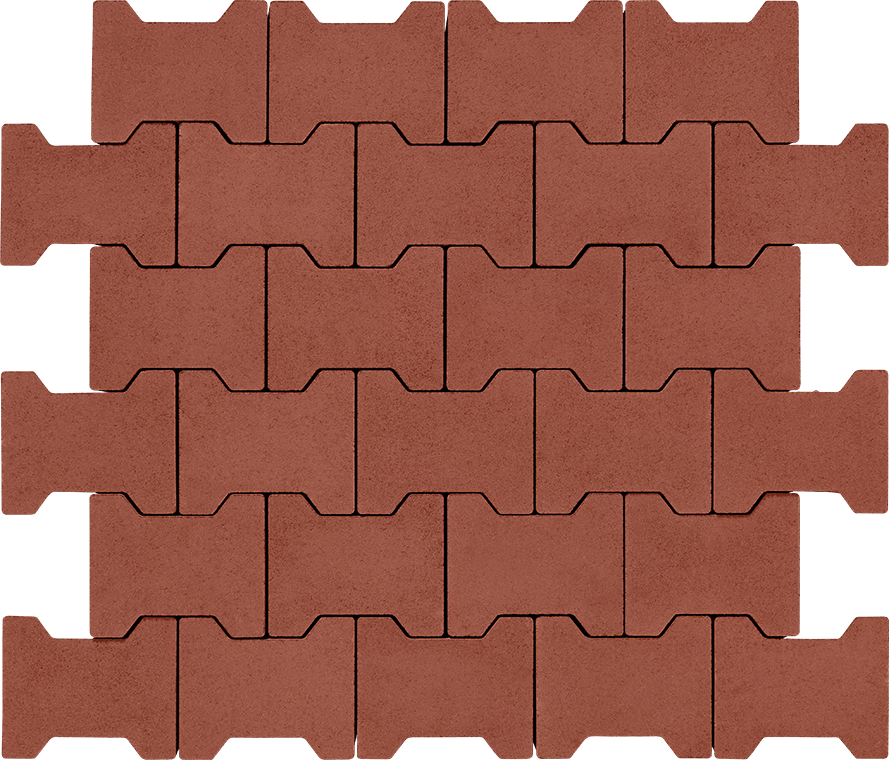 Тротуарная плитка Двойная «Т» 80 без фаски паприка 