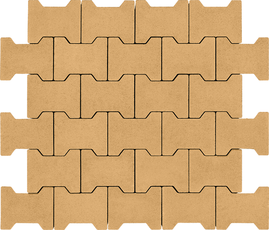 Тротуарная плитка Двойная «Т» 80 без фаски сахара 