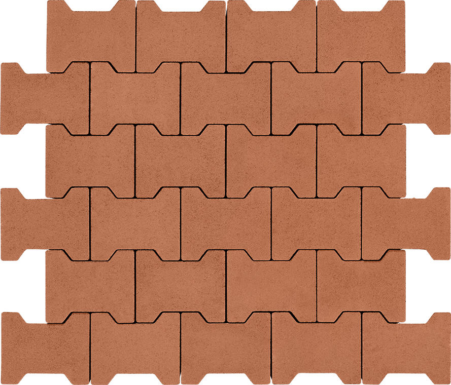 Тротуарная плитка Двойная «Т» 80 без фаски янтарь 