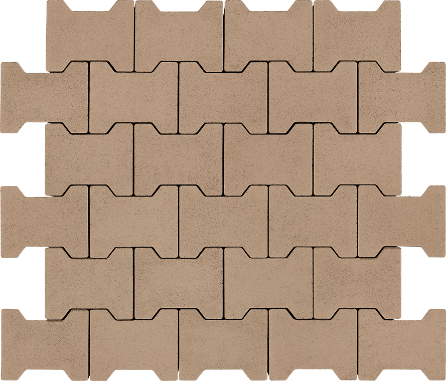 Тротуарная плитка Двойная «Т» 80 без фаски малибу 