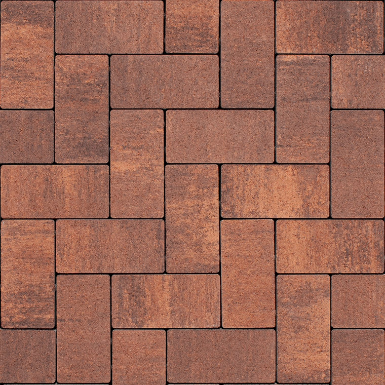 Тротуарна плитка Бруківка 200х100х60 без фаски гранат 