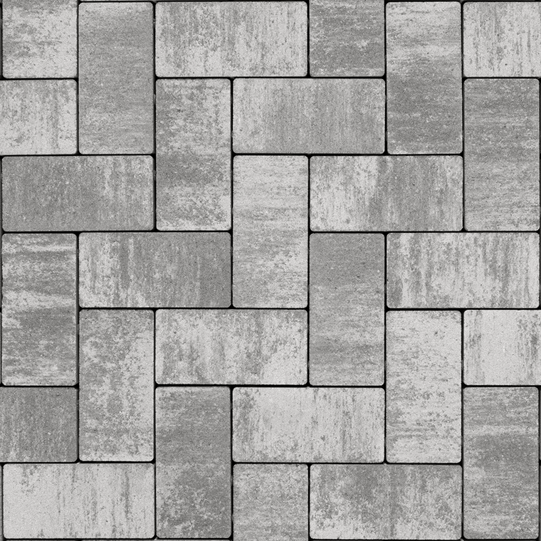 Тротуарна плитка Бруківка 200х100х60 без фаски платина 