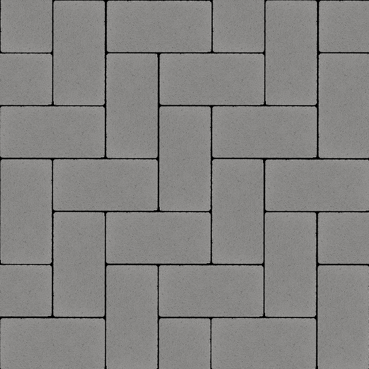 Тротуарна плитка Бруківка 200х100х60 без фаски сірий 