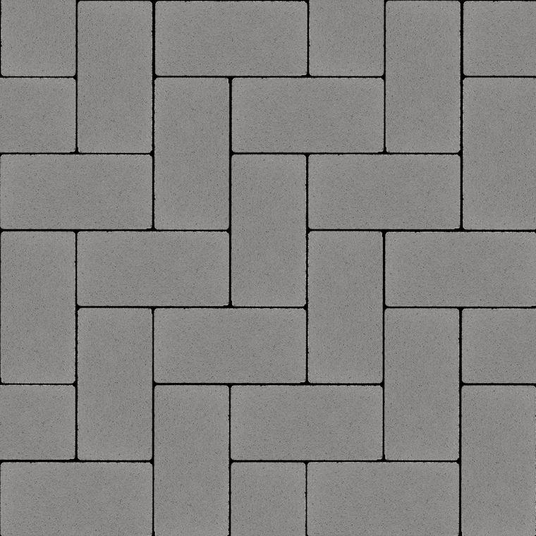 Тротуарна плитка Бруківка 200х100х80 без фаски сірий 