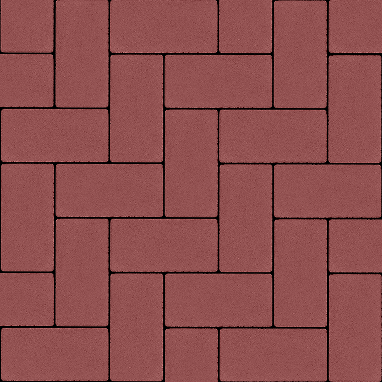 Тротуарна плитка Бруківка 200х100х80 без фаски вишня 