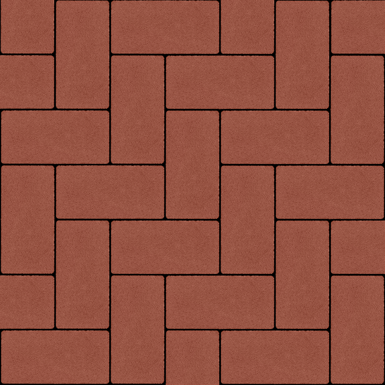 Тротуарна плитка Бруківка 200х100х80 без фаски паприка 