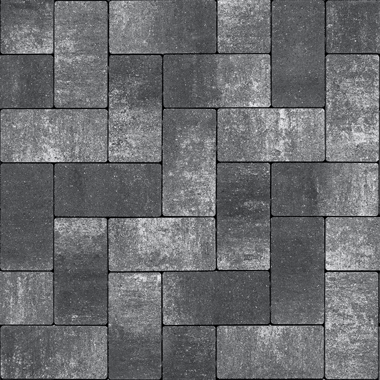 Тротуарна плитка Бруківка 200х100х80 без фаски нуар 