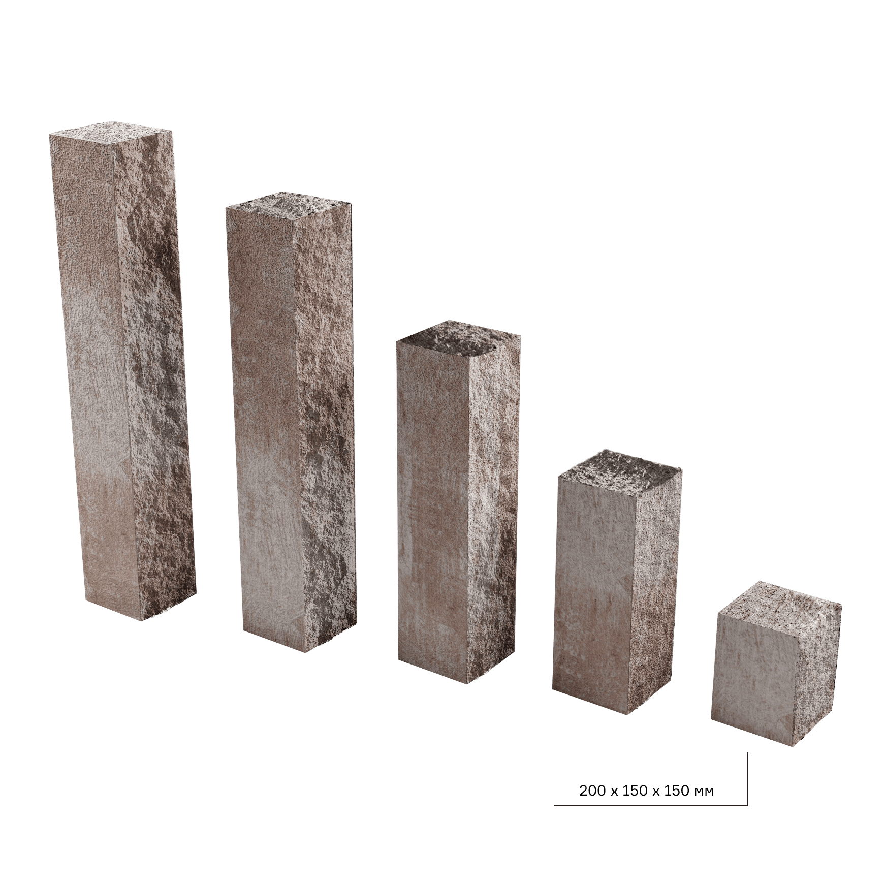 Элементы дизайна Колотый столбик 150х150х200 палермо 