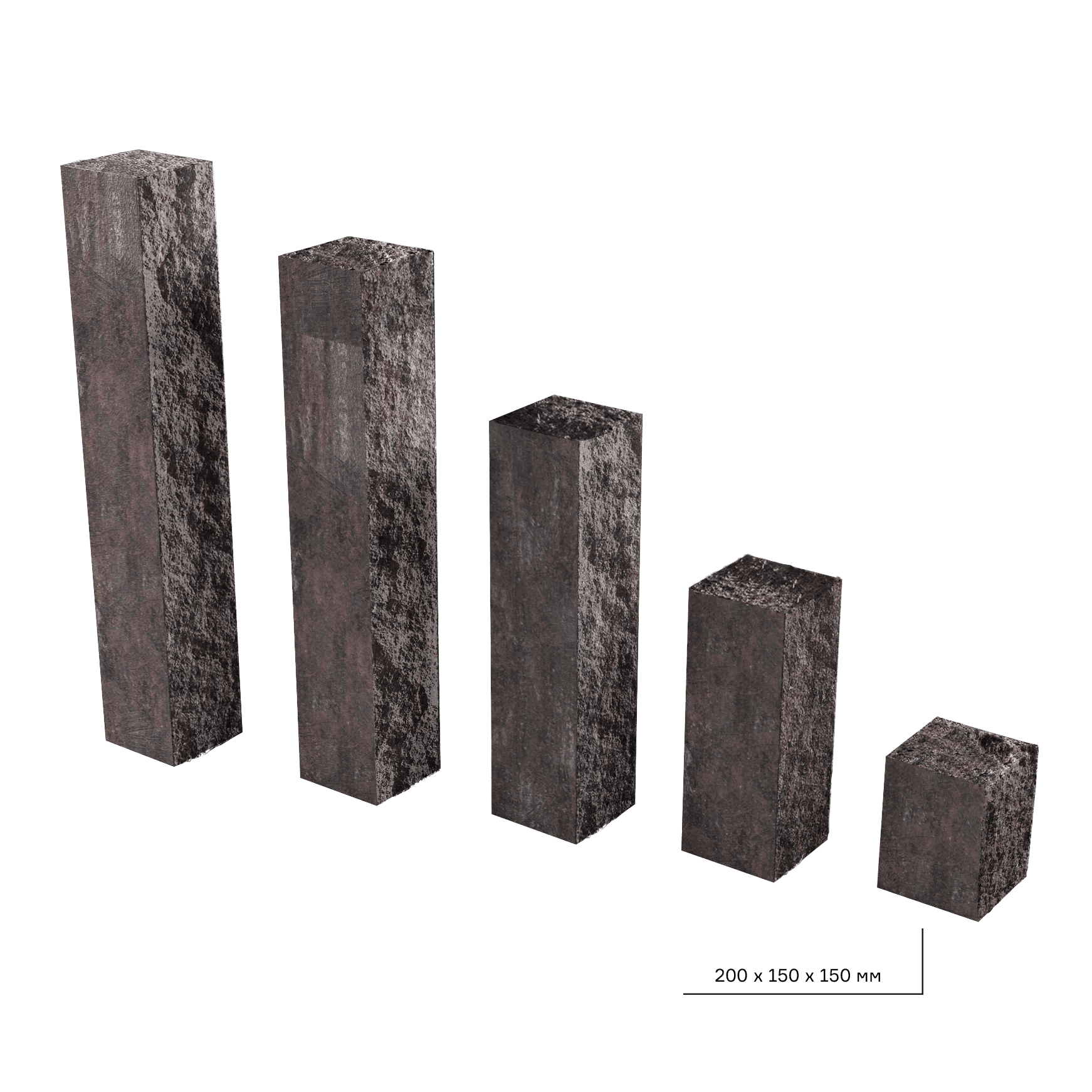 Элементы дизайна Колотый столбик 150х150х200 терра 