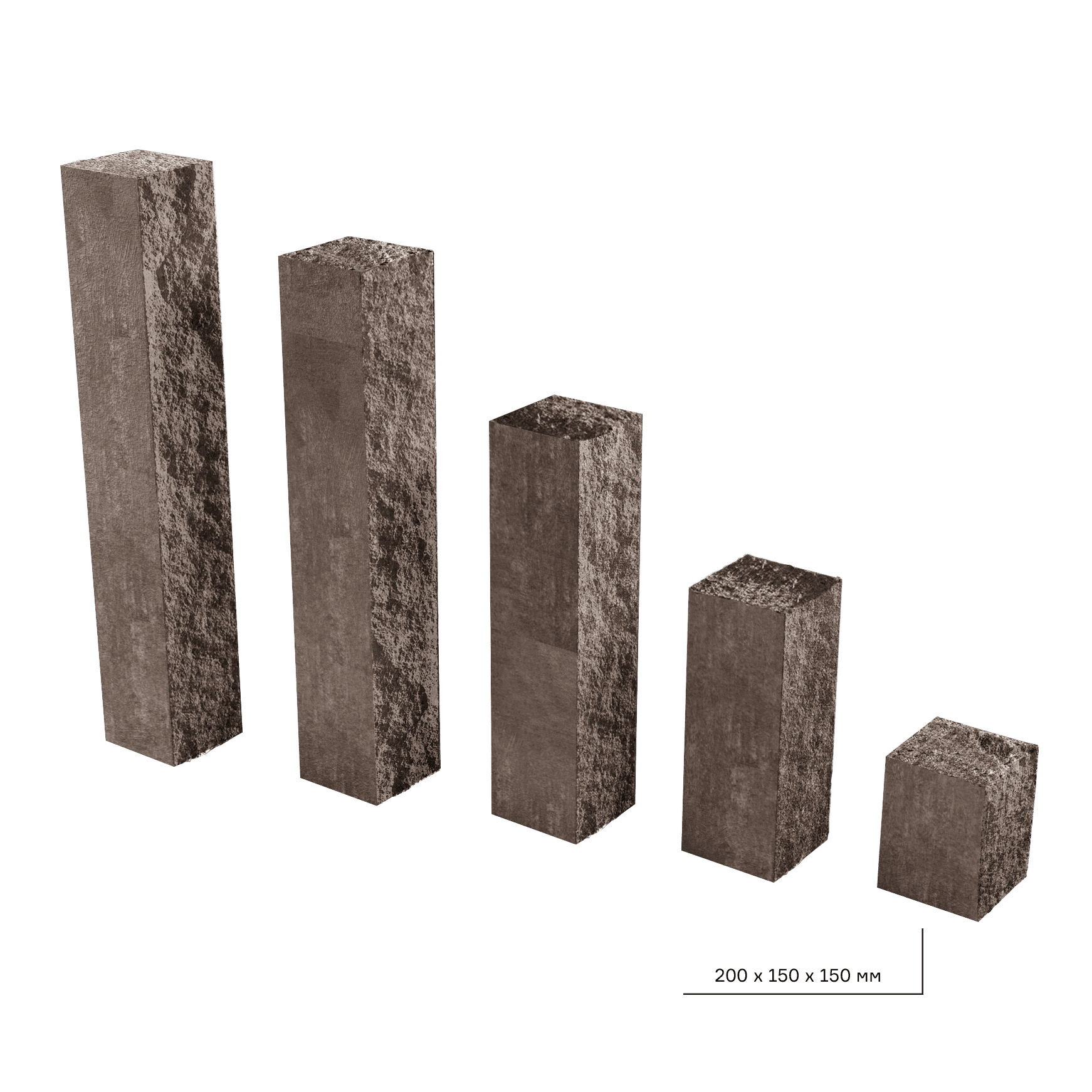 Элементы дизайна Колотый столбик 150х150х200 порто 