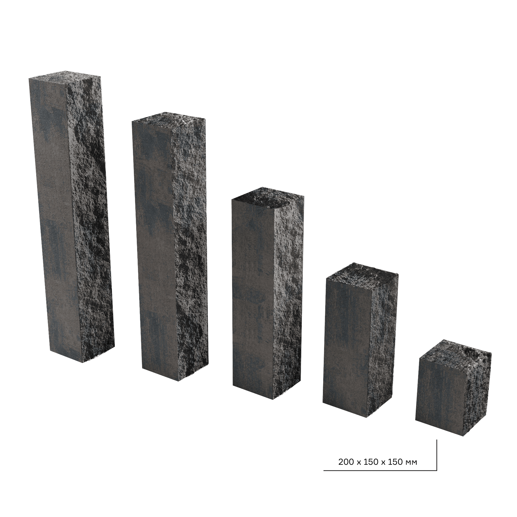 Элементы дизайна Колотый столбик 150х150х200 арабика 