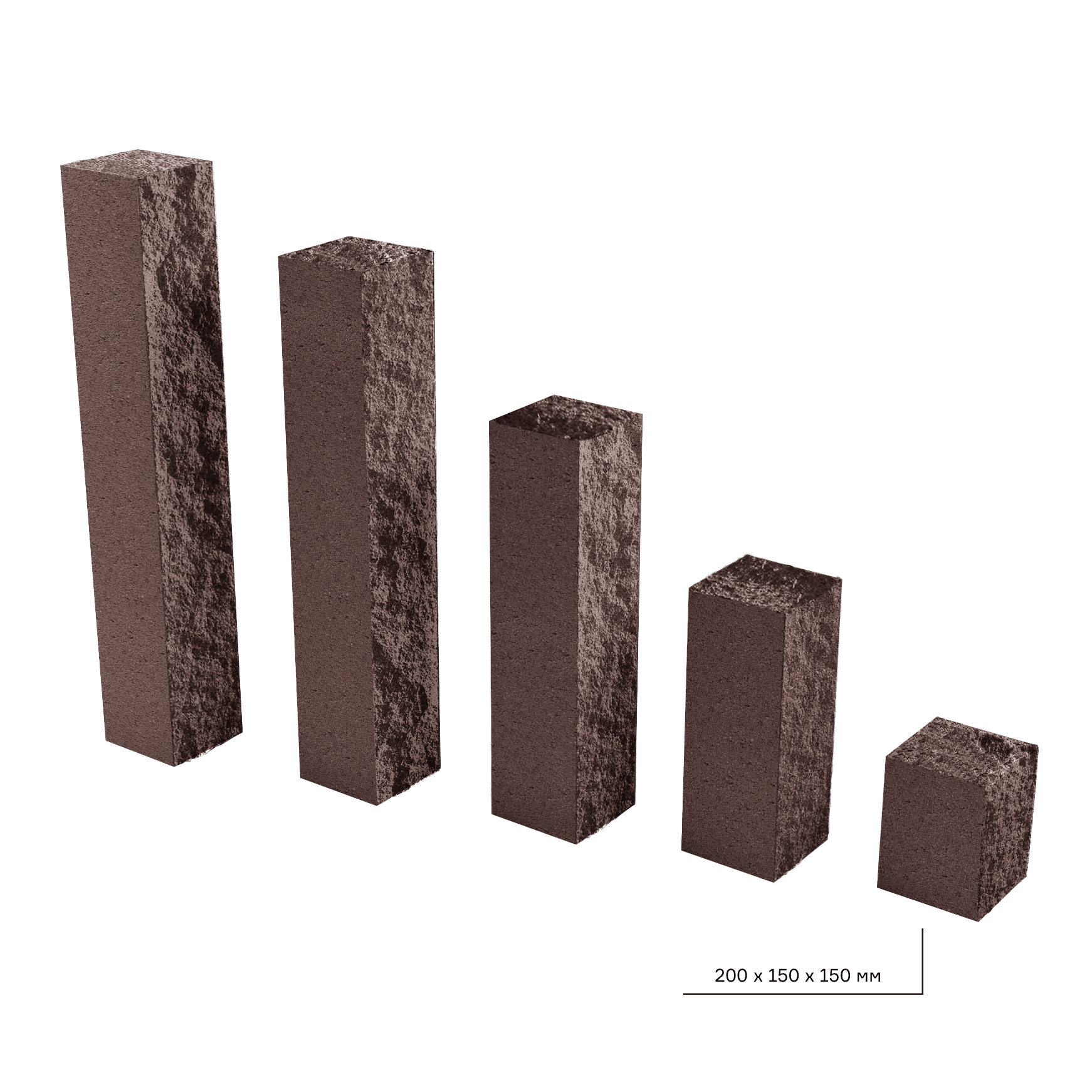 Элементы дизайна Колотый столбик 150х150х200 венге 