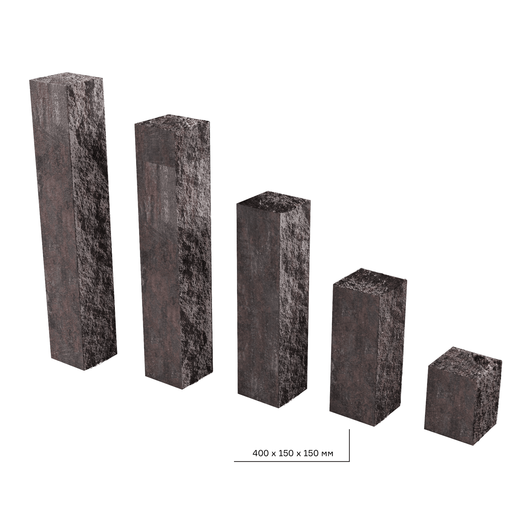 Елементи дизайну Колотий стовпчик 150х150х400 терра 