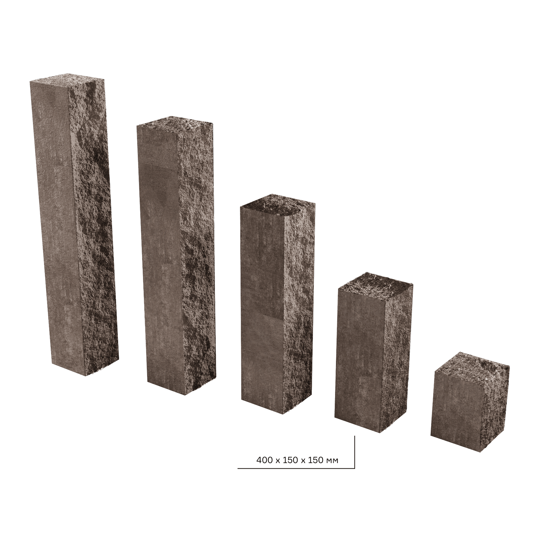 Елементи дизайну Колотий стовпчик 150х150х400 порто 