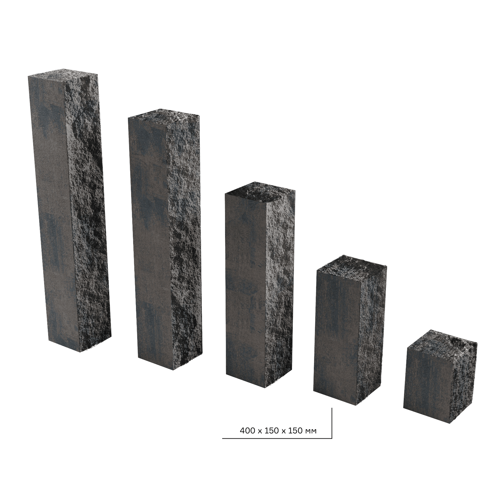 Елементи дизайну Колотий стовпчик 150х150х400 арабіка 