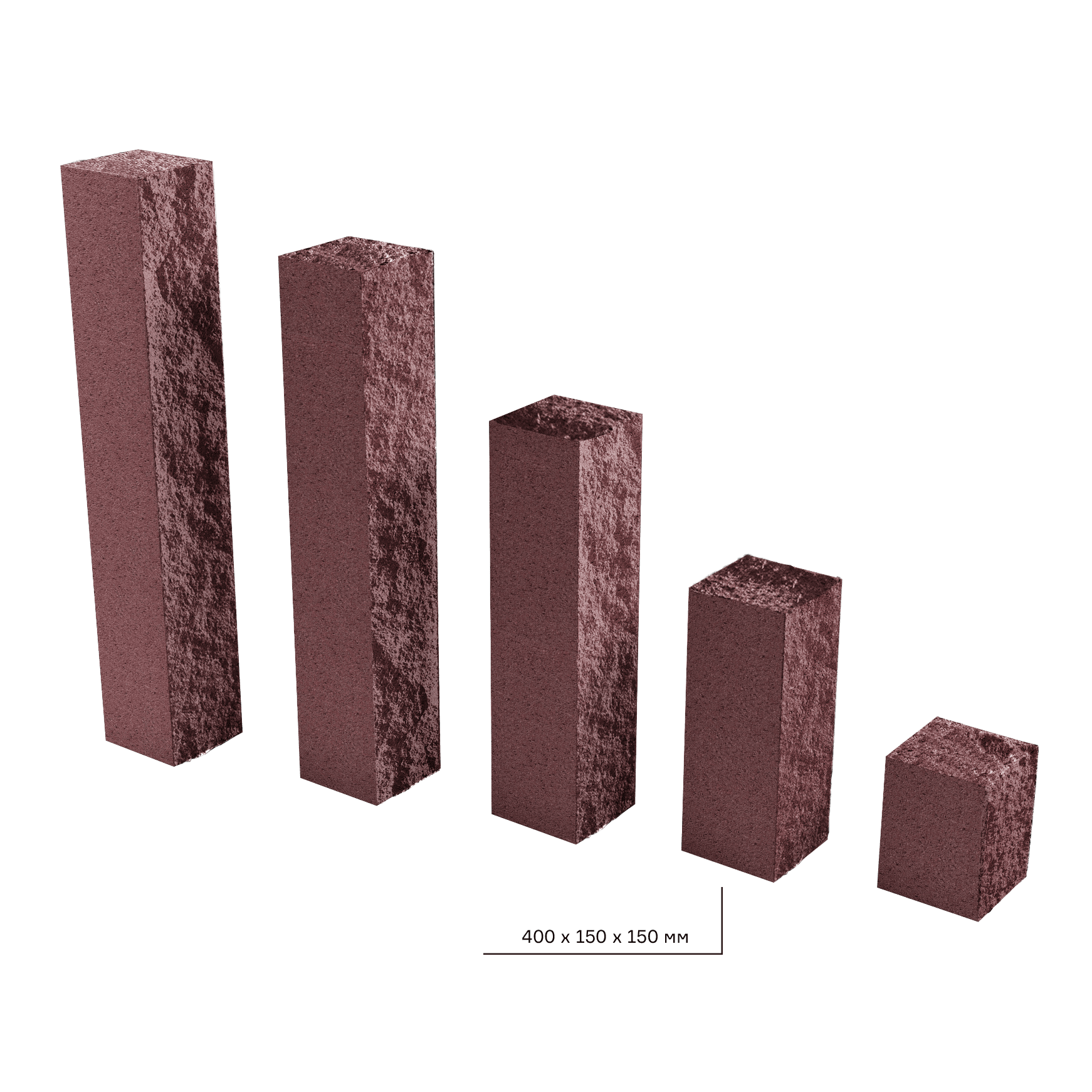 Елементи дизайну Колотий стовпчик 150х150х400 вишня 