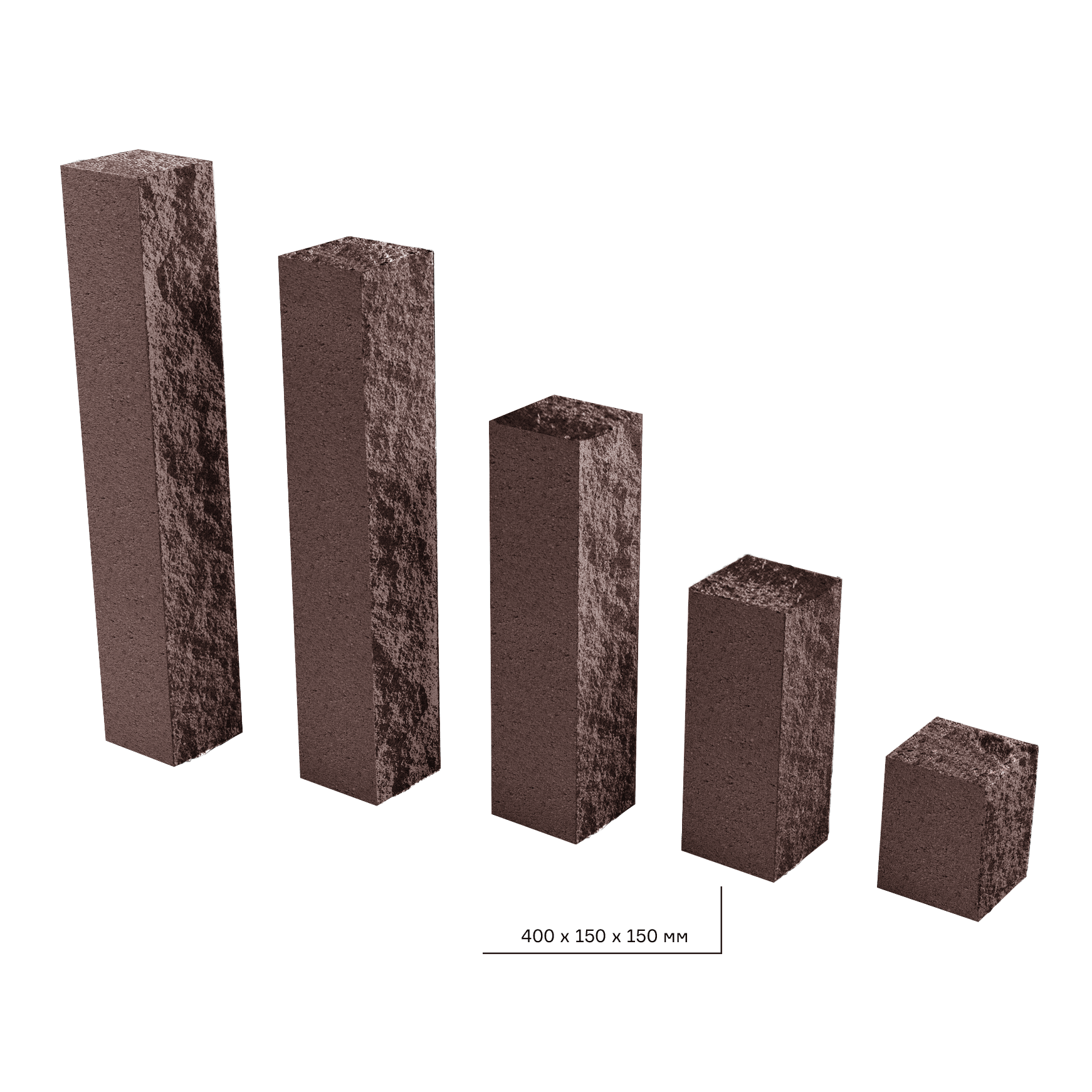Елементи дизайну Колотий стовпчик 150х150х400 венге 