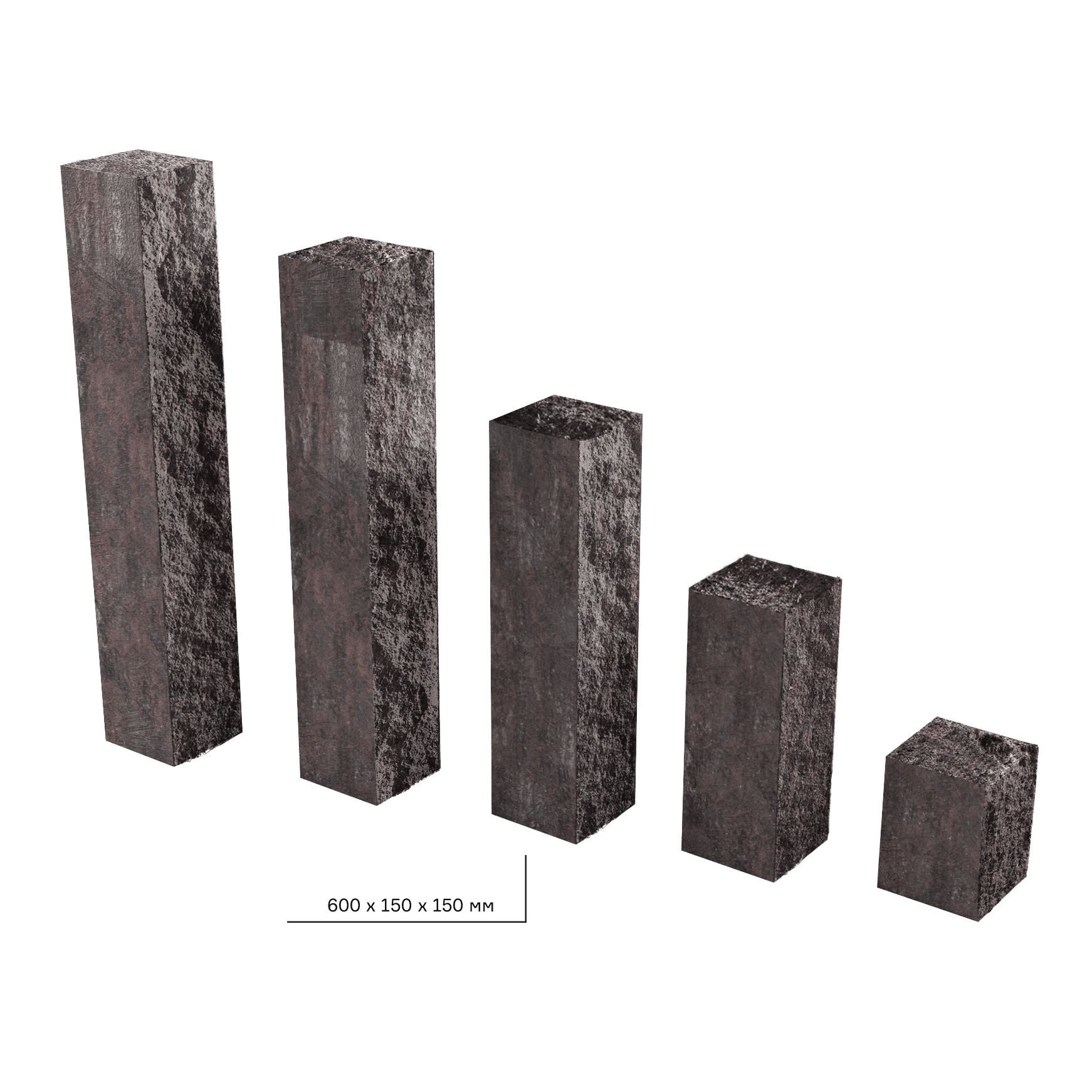 Элементы дизайна Колотый столбик 150х150х600 терра 