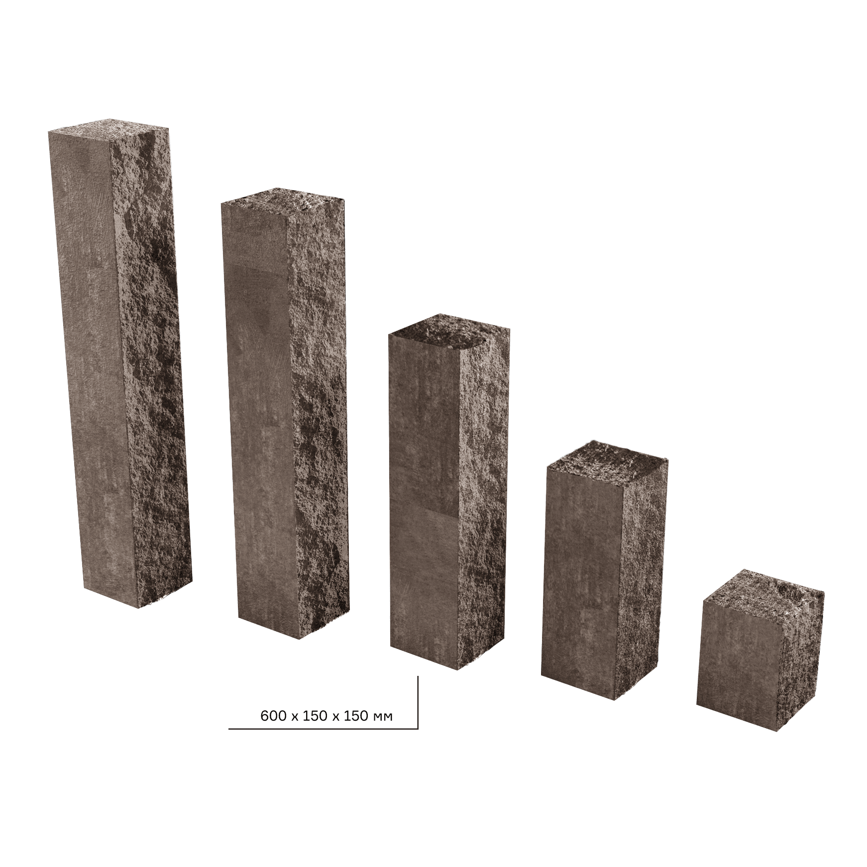 Элементы дизайна Колотый столбик 150х150х600 порто 