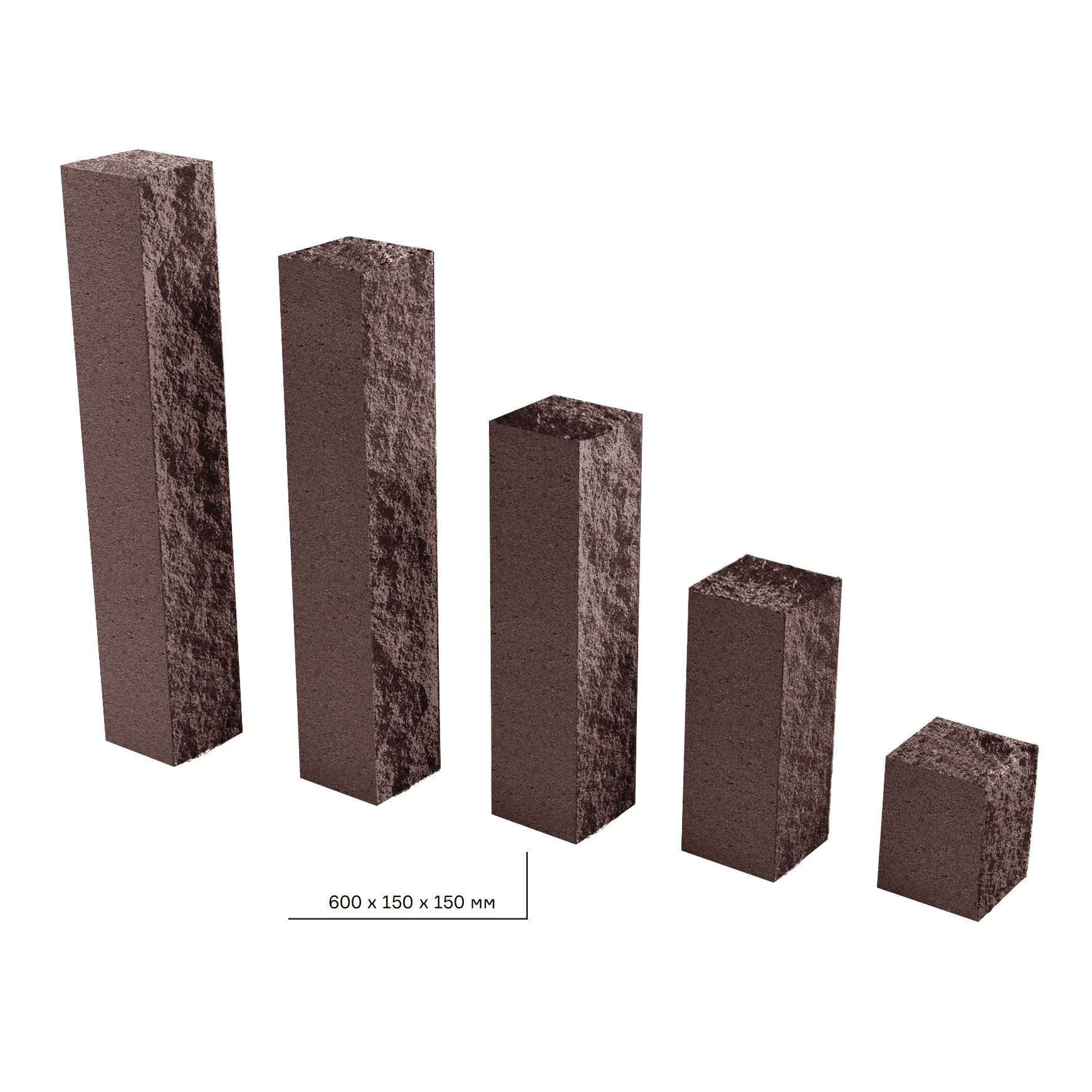 Элементы дизайна Колотый столбик 150х150х600 венге 