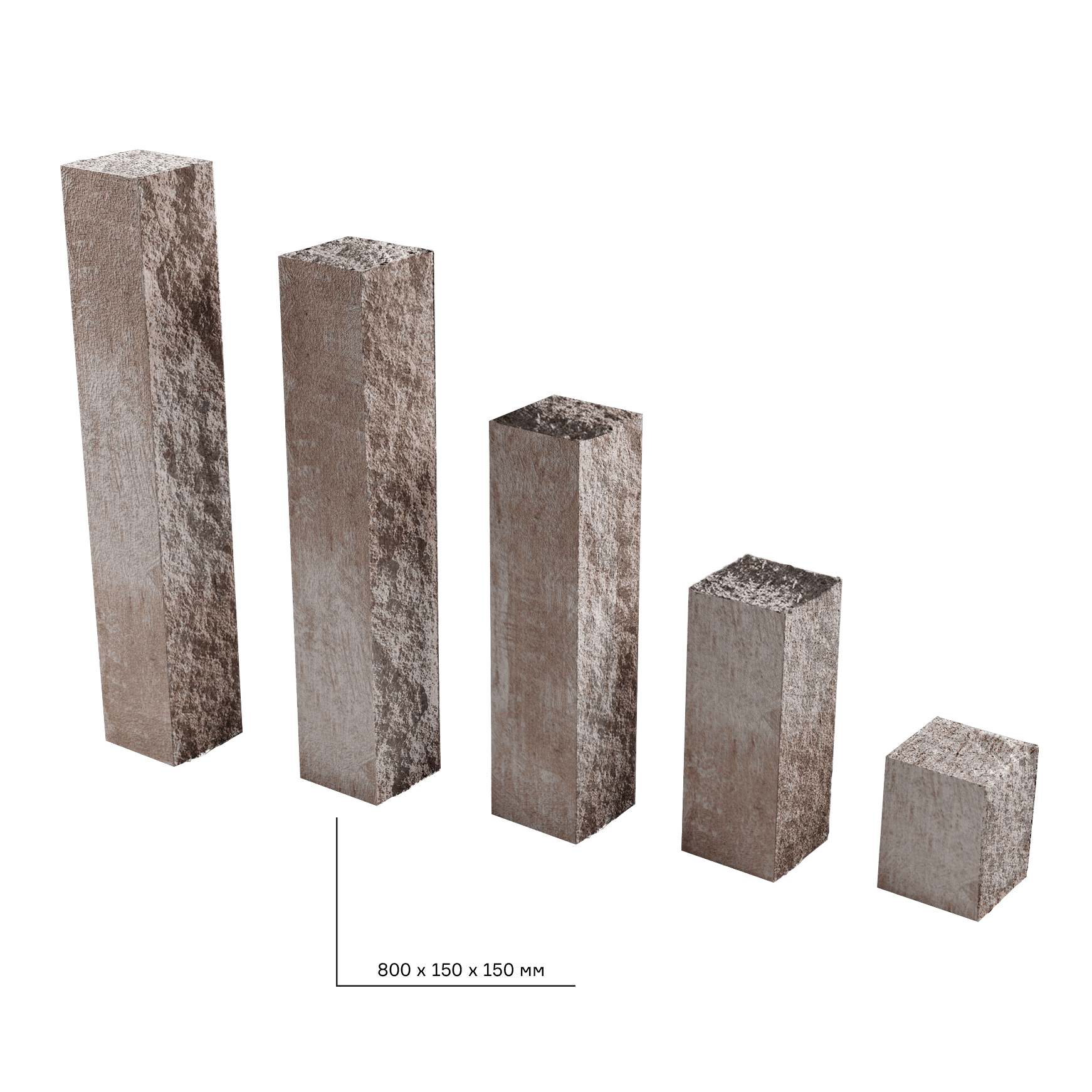 Елементи дизайну Колотий стовпчик 150х150х800 палермо 