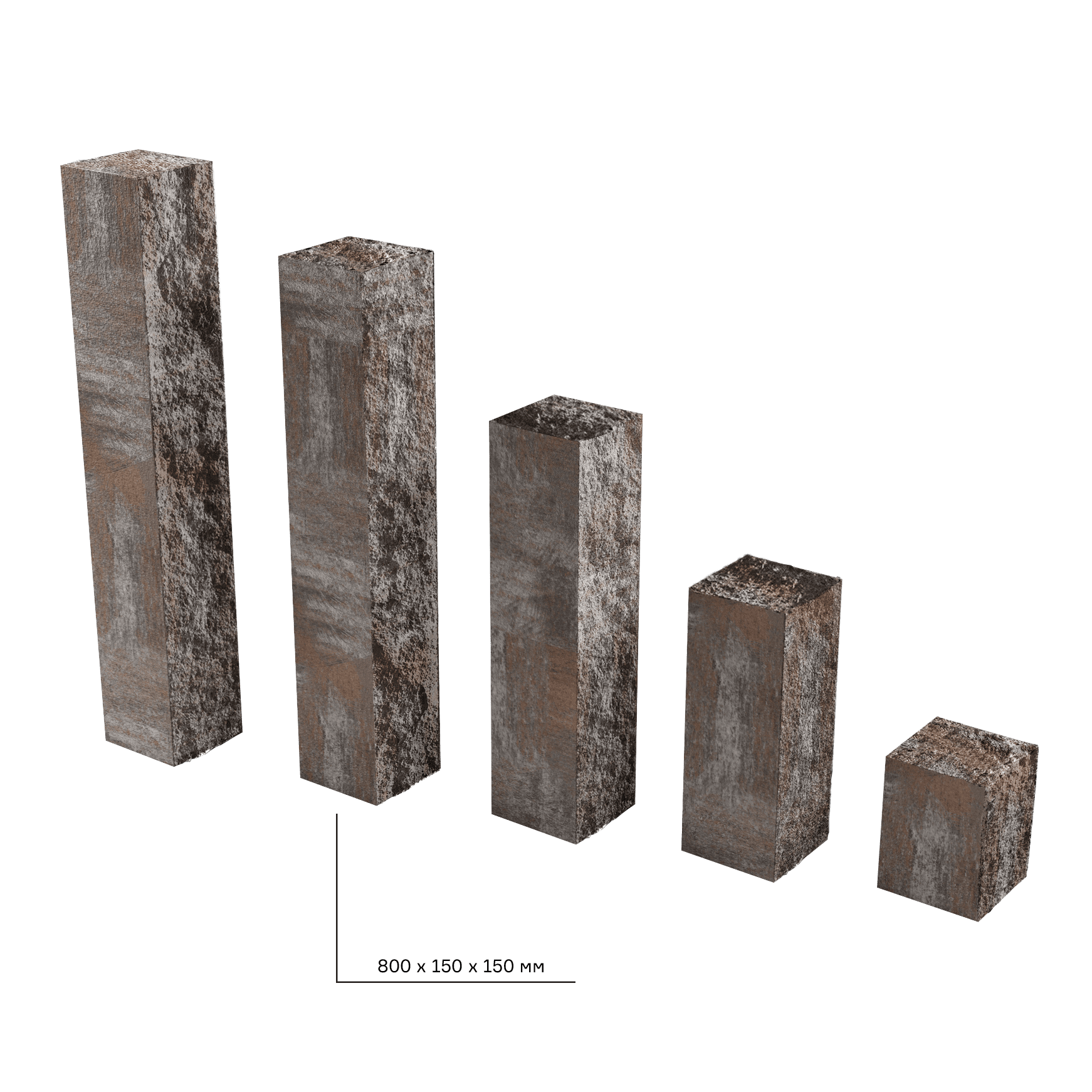 Елементи дизайну Колотий стовпчик 150х150х800 еверест 
