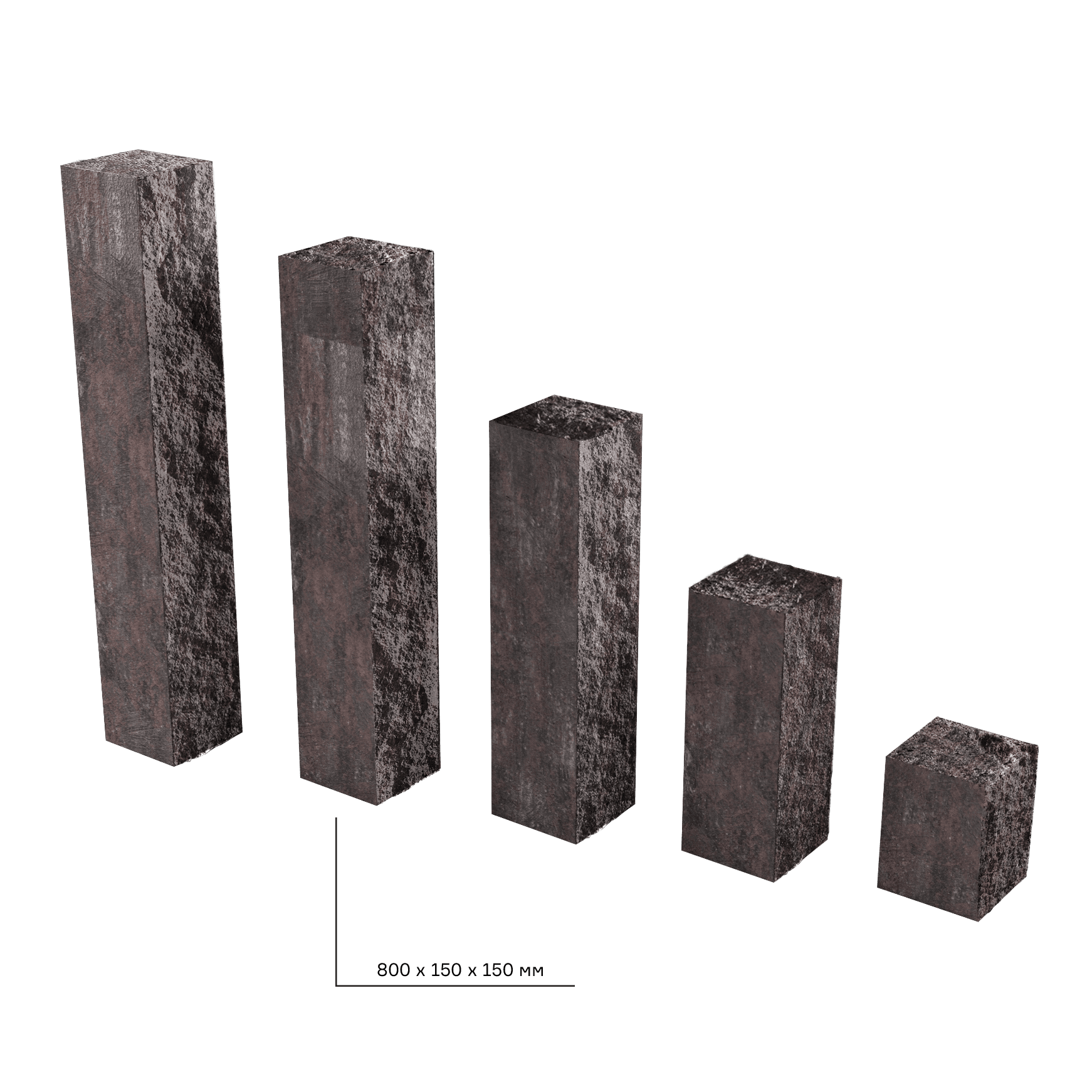 Елементи дизайну Колотий стовпчик 150х150х800 терра 