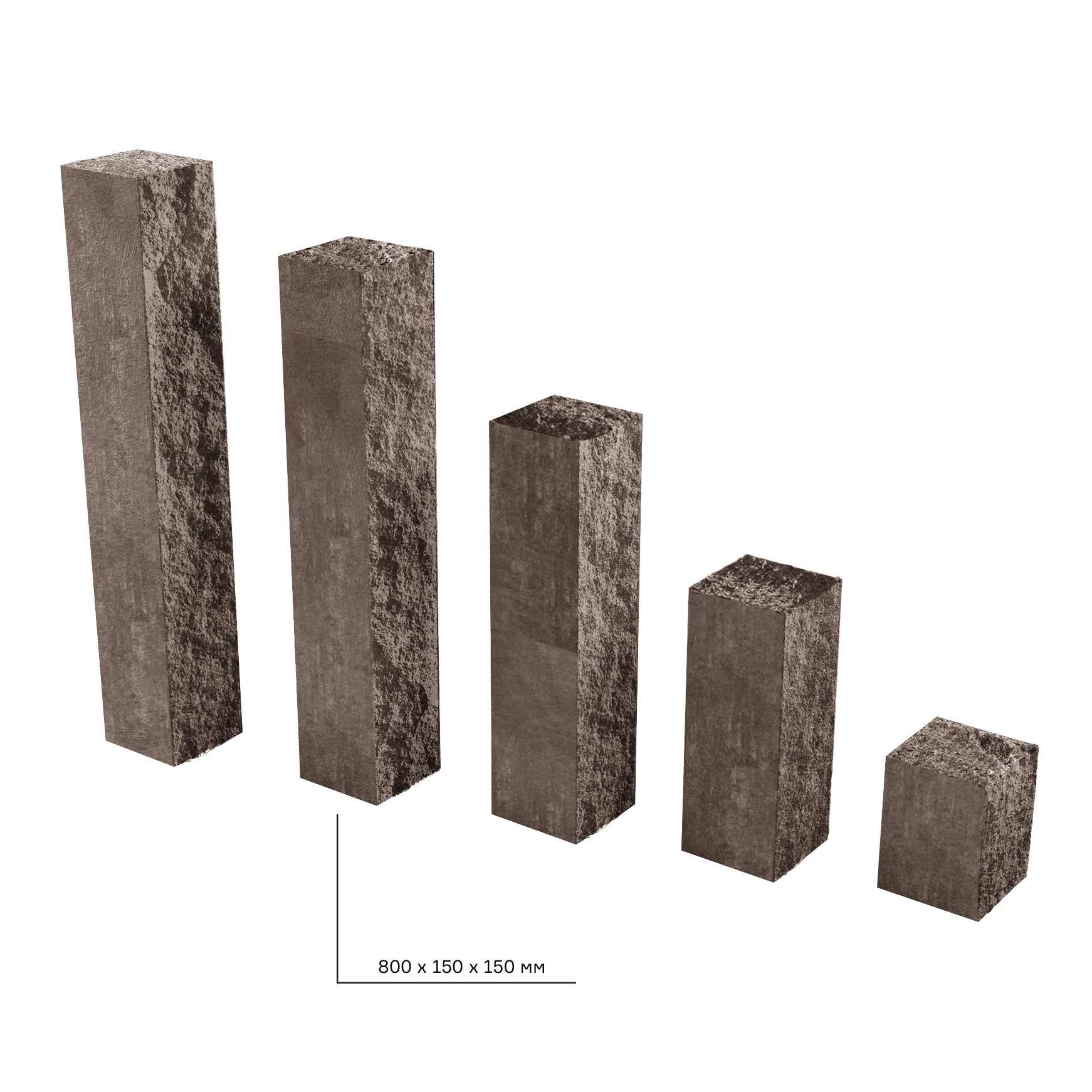 Елементи дизайну Колотий стовпчик 150х150х800 порто 