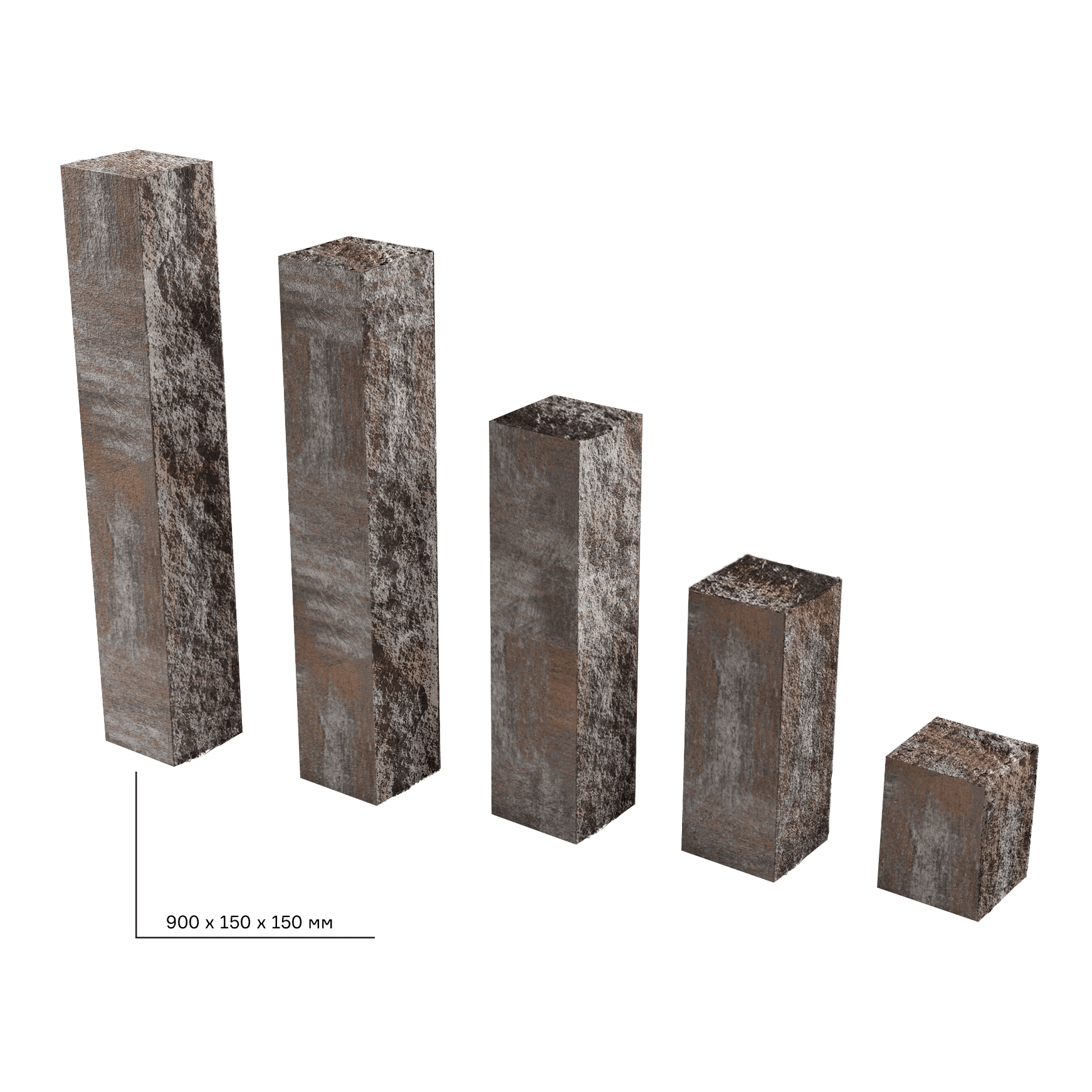 Елементи дизайну Колотий стовпчик 150х150х900 еверест 