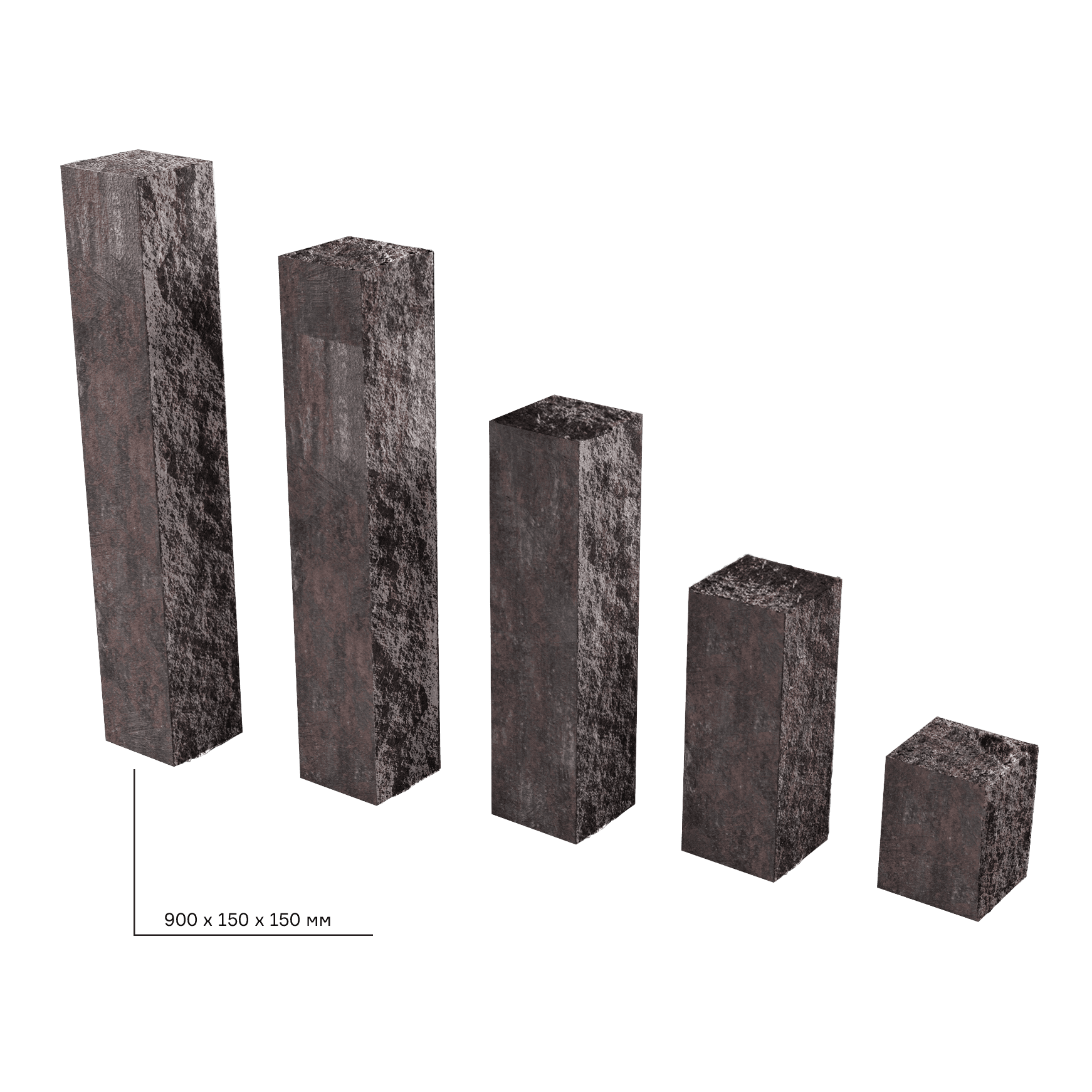 Елементи дизайну Колотий стовпчик 150х150х900 терра 