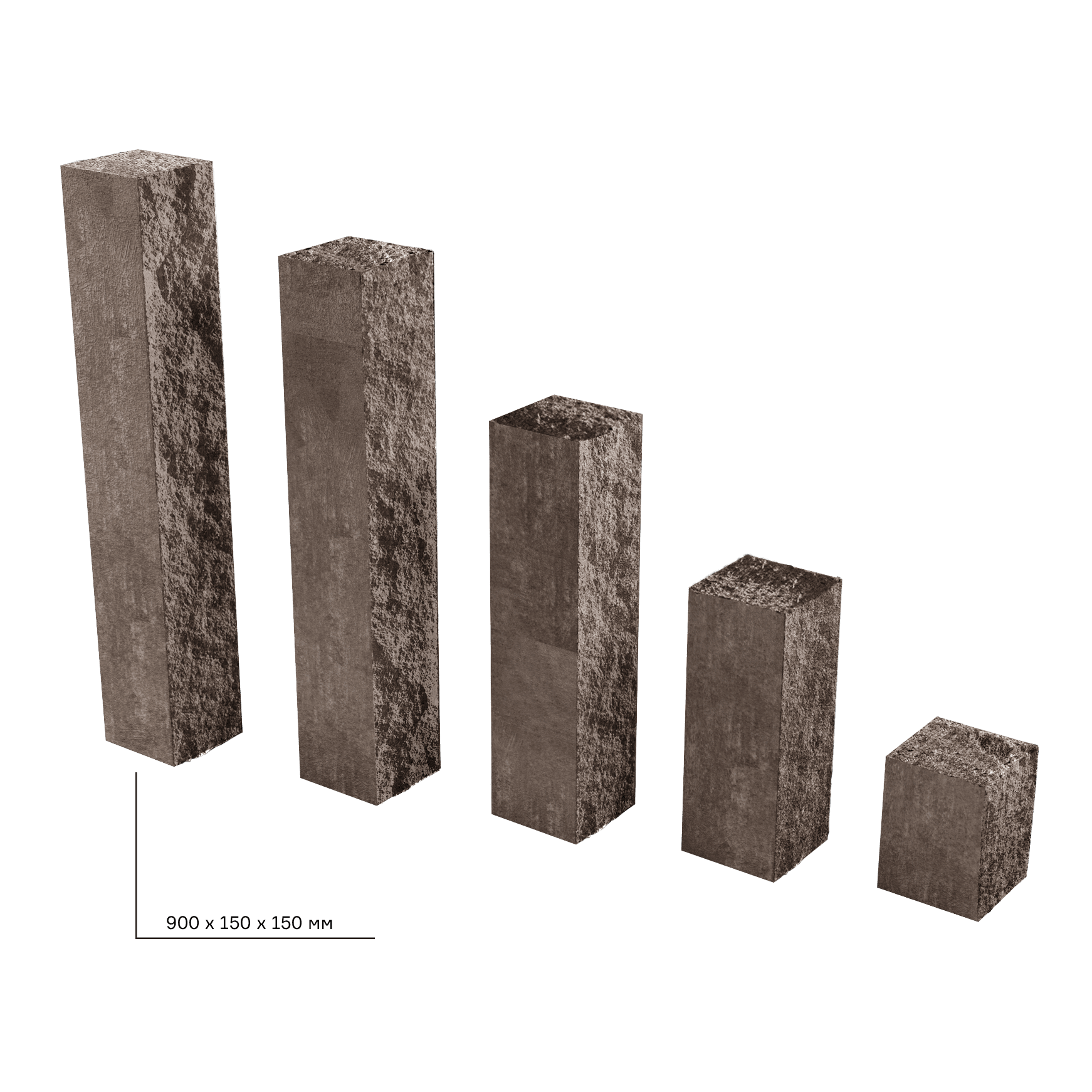 Елементи дизайну Колотий стовпчик 150х150х900 порто 