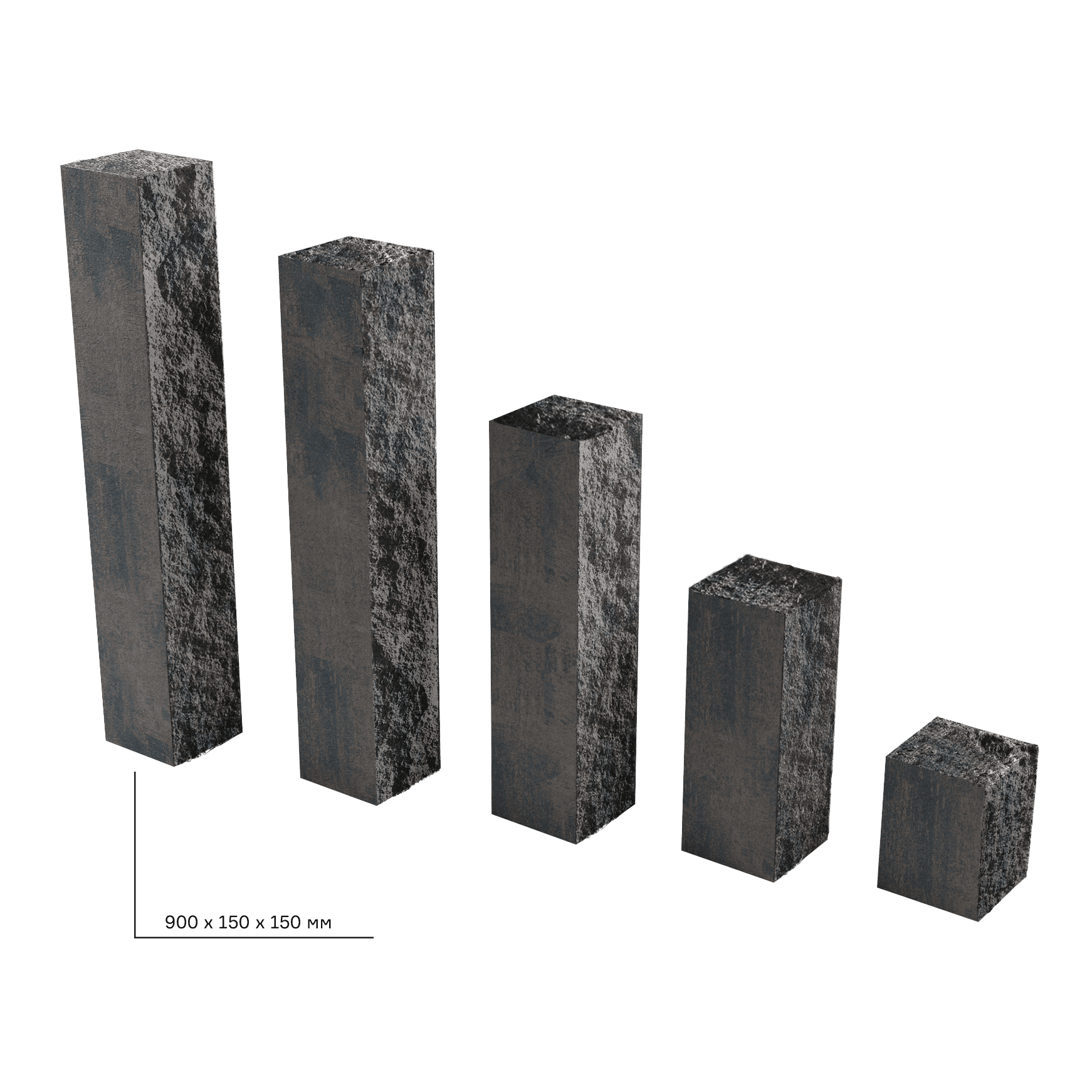 Елементи дизайну Колотий стовпчик 150х150х900 арабіка 