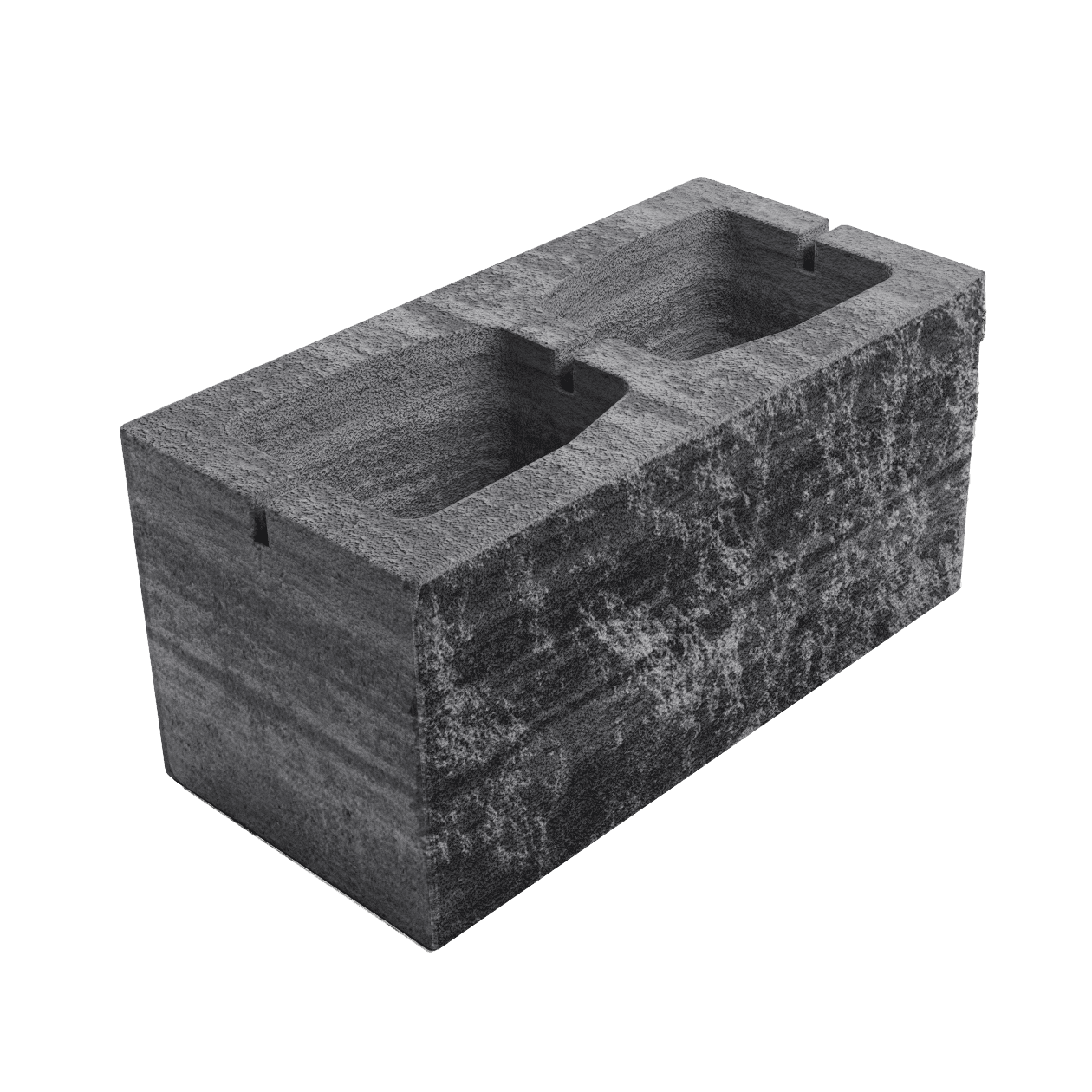 Елементи дизайну Блок з однією колотою стороною 390х190х190 платина 