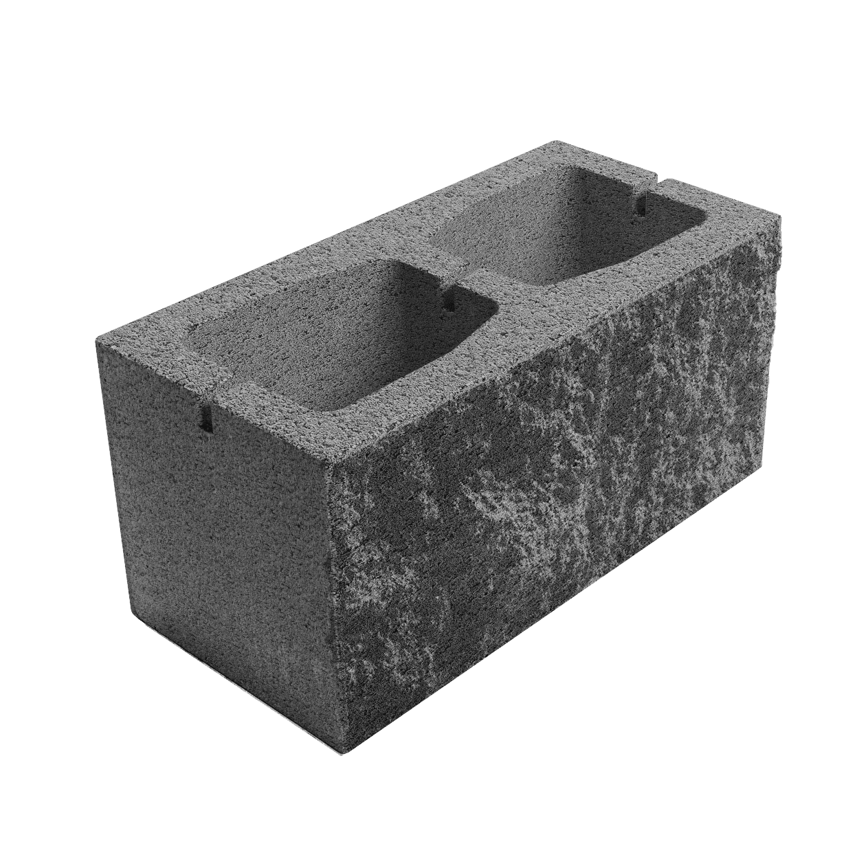 Елементи дизайну Блок з однією колотою стороною 390х190х190 сірий 