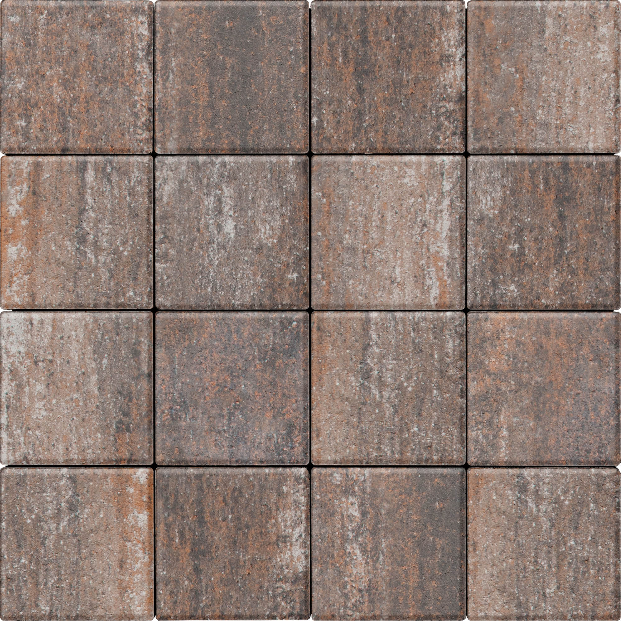 Тротуарна плитка Бруківка 200х200х40 еспресо 