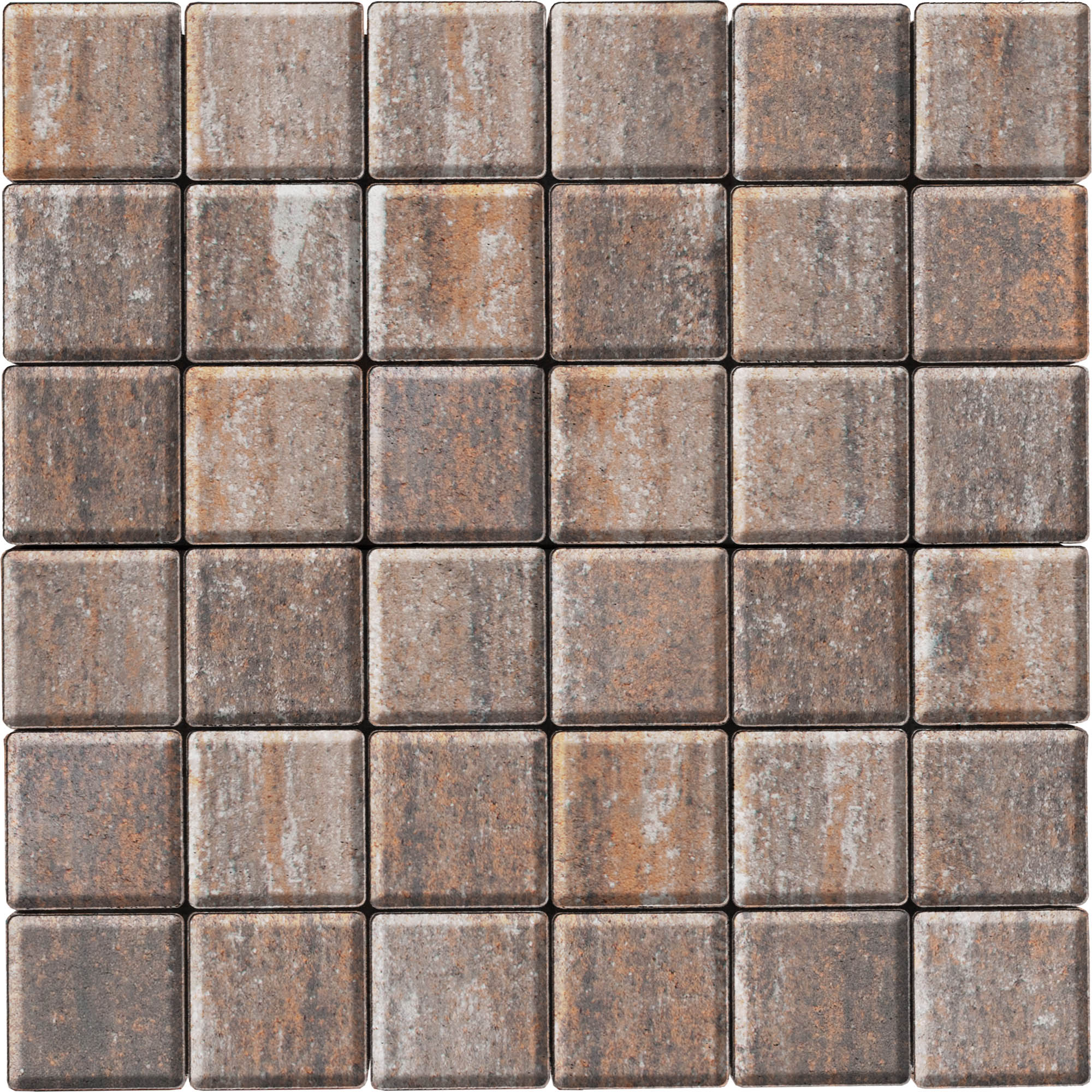 Тротуарная плитка Брусчатка 100х100х40 эспрессо 