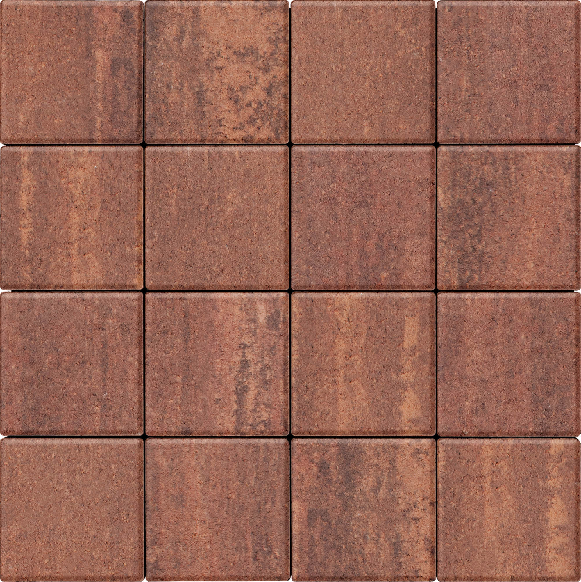 Тротуарная плитка Брусчатка 200х200х60 гранат 