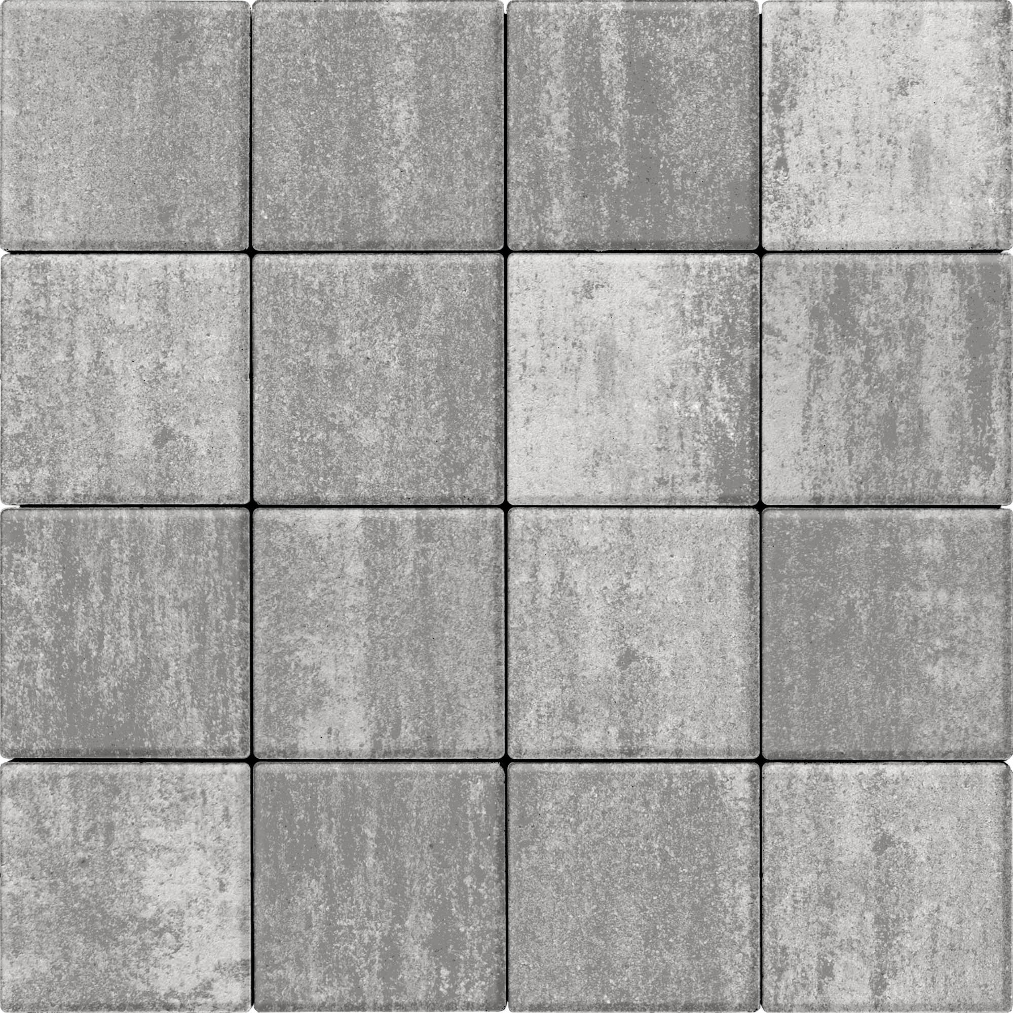 Тротуарная плитка Брусчатка 200х200х60 платина 