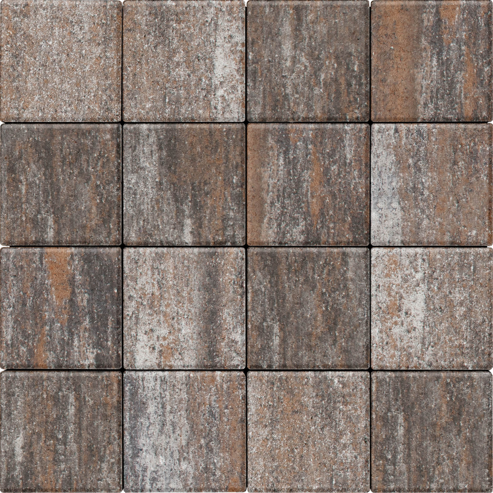 Тротуарная плитка Брусчатка 200х200х60 эверест 