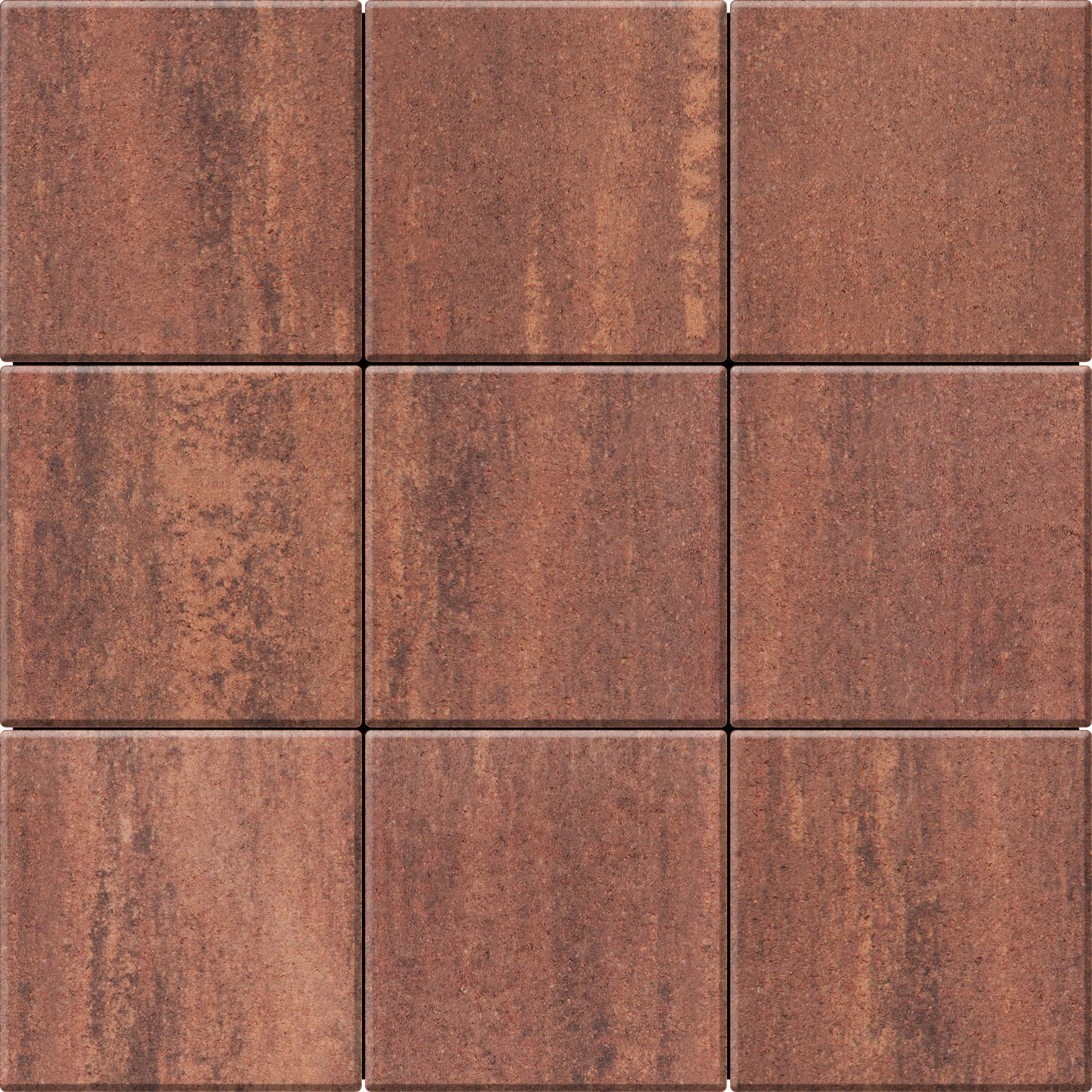 Тротуарна плитка Бруківка 400х400х60 гранат 