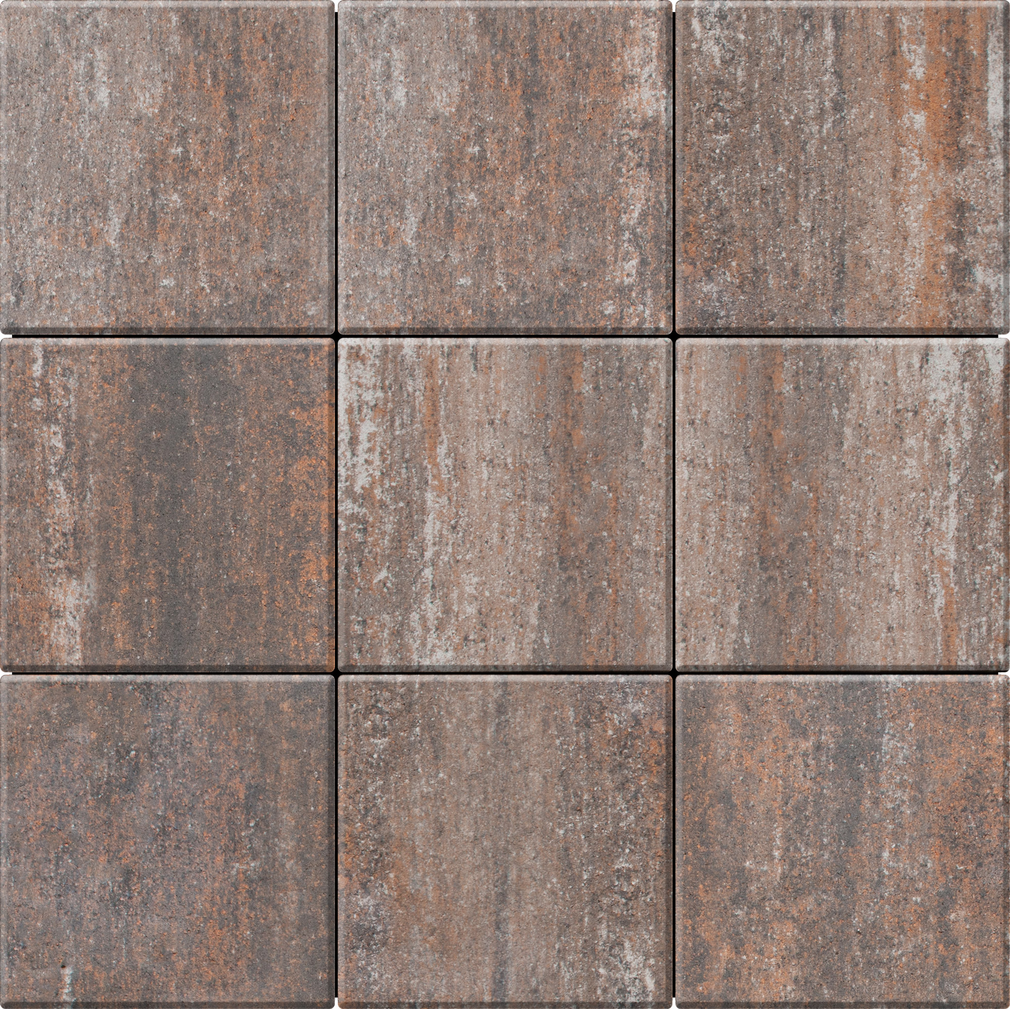 Тротуарна плитка Бруківка 400х400х60 еспресо 