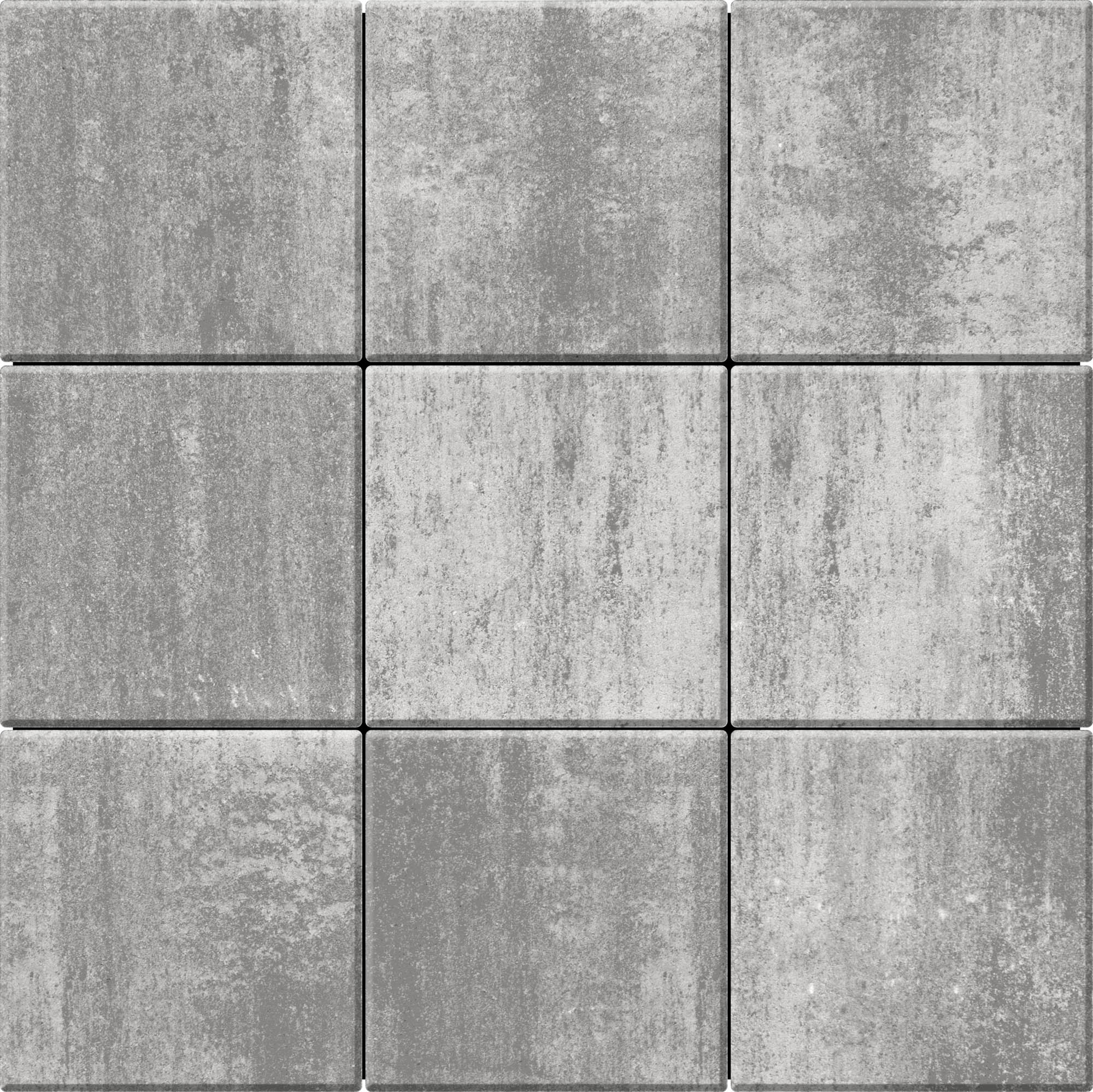 Тротуарна плитка Бруківка 400х400х60 платина 