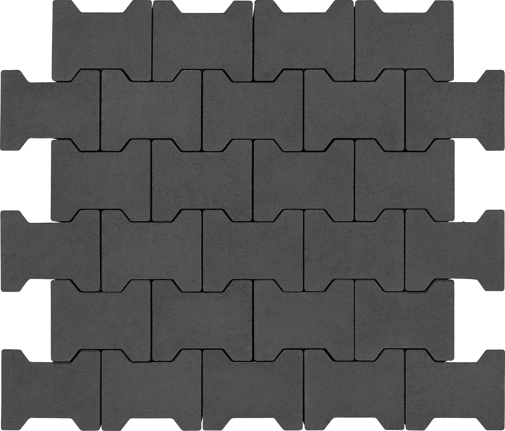 Тротуарная плитка Двойная «Т» 80 без фаски графит 